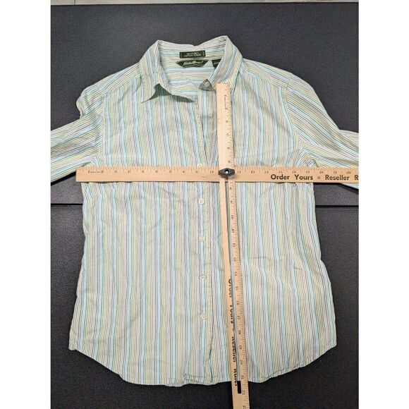 Eddie Bauer Multicolored Striped Button up Blouse Collared Neckline Button Up Sh - Picture 5 of 5